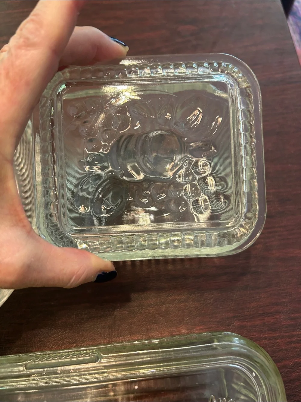 Vintage Clear Glass Storage Dishes; Two with Tops; Beautiful Perfect Condition